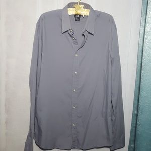 H&M Grey Long Sleeve Cotton Button Up